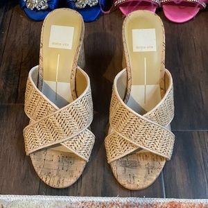 Dolce Vita Rattan & Cork Heeled Sandal